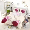 Elegant Red Pink Roses Bedding Set