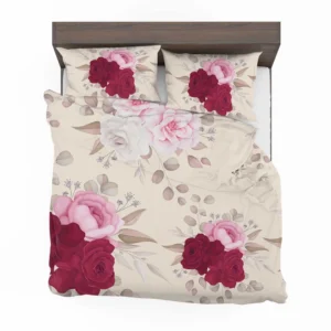 Elegant Red Pink Roses Bedding Set 2