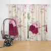 Elegant Red Pink Roses Curtain