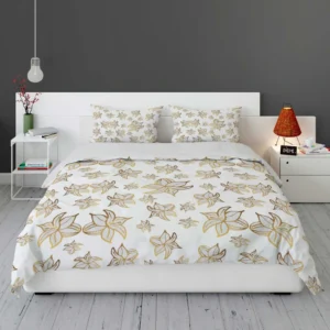 Elegant Scattered Gold Floral Pattern Bedding Set 1