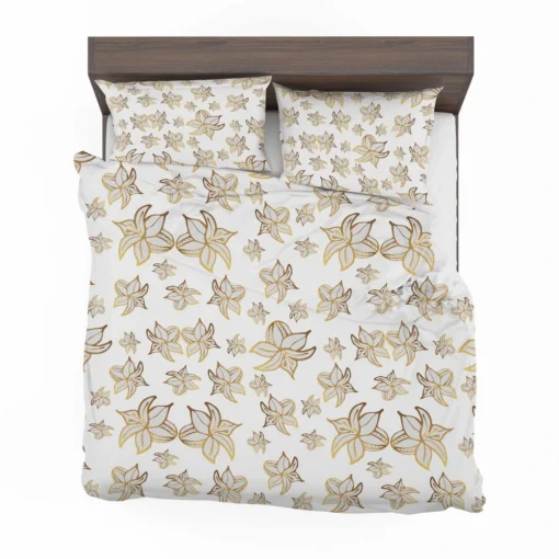 Elegant Scattered Gold Floral Pattern Bedding Set 2