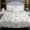 Elegant Scattered Gold Floral Pattern Duvet Cover