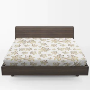 Elegant Scattered Gold Floral Pattern Fitted Sheet 1