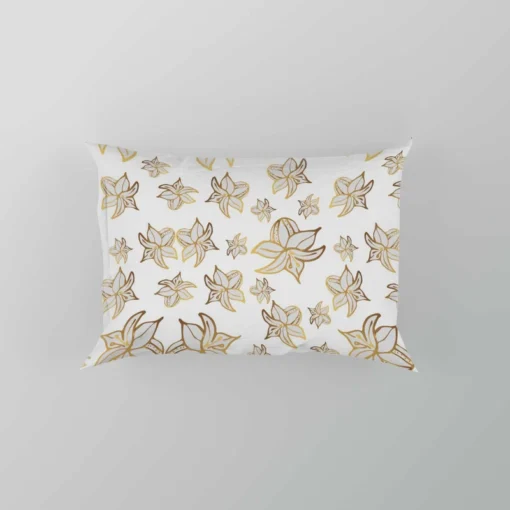 Elegant Scattered Gold Floral Pattern Pillow Case