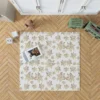 Elegant Scattered Gold Floral Pattern Rug