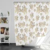 Elegant Scattered Gold Floral Pattern Shower Curtain