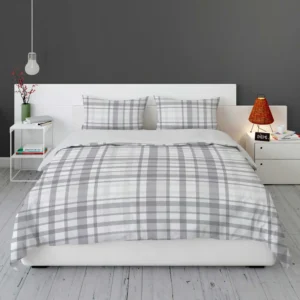 Elegant Stripe Checkered Pattern Plaid Bedding Set 1