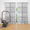 Elegant Stripe Checkered Pattern Plaid Curtain