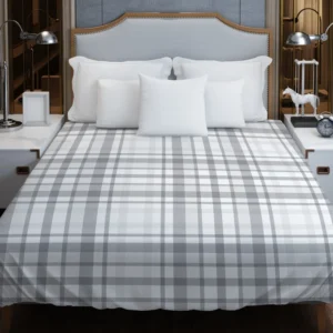 Elegant Stripe Checkered Pattern Plaid Duvet Cover