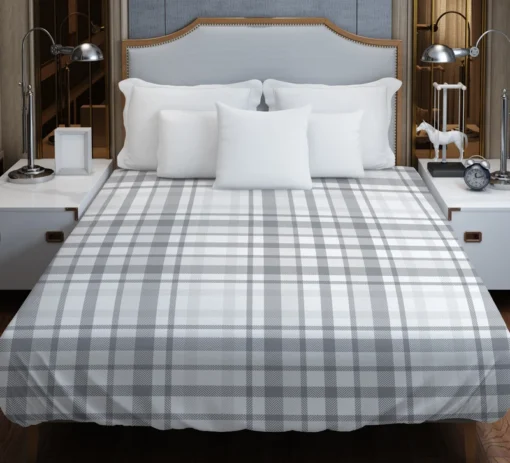 Elegant Stripe Checkered Pattern Plaid Duvet Cover