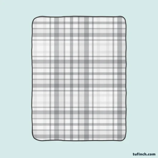 Elegant Stripe Checkered Pattern Plaid Fleece Blanket 1