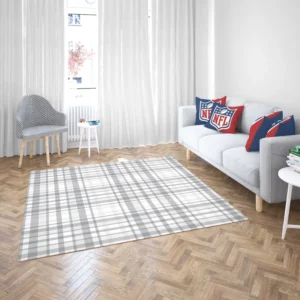 Elegant Stripe Checkered Pattern Plaid Rug 2