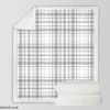 Elegant Stripe Checkered Pattern Plaid Sherpa Fleece Blanket