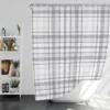 Elegant Stripe Checkered Pattern Plaid Shower Curtain