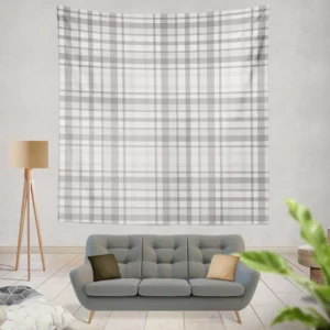 Elegant Stripe Checkered Pattern Plaid Wall Tapestry