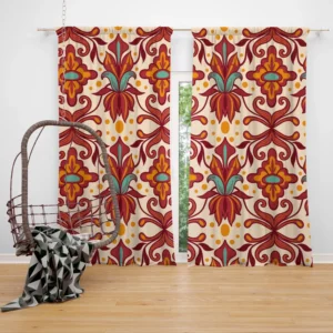 Elegant Turkish Red Design Curtain