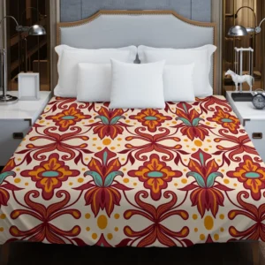 Elegant Turkish Red Design Duvet Cover