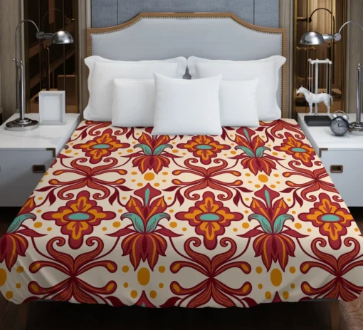 Elegant Turkish Red Design Duvet Cover