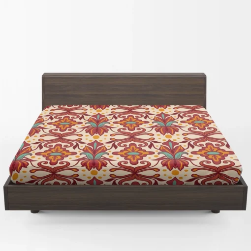 Elegant Turkish Red Design Fitted Sheet 1