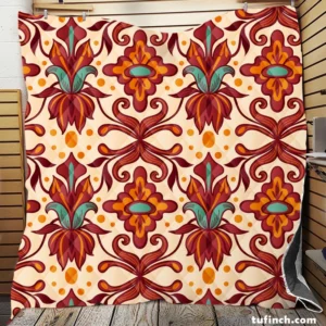 Elegant Turkish Red Design Quilt Blanket