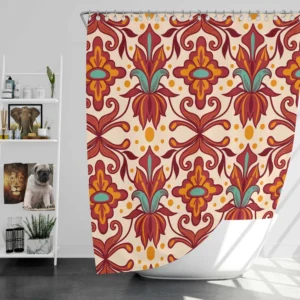 Elegant Turkish Red Design Shower Curtain