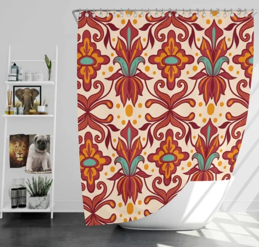 Elegant Turkish Red Design Shower Curtain