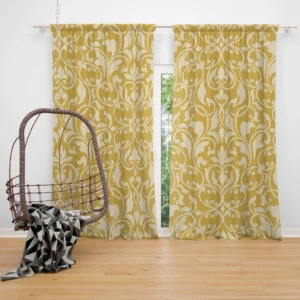 Elegant Vintage Damask Design Curtain