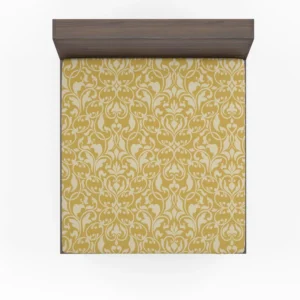 Elegant Vintage Damask Design Fitted Sheet