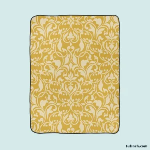 Elegant Vintage Damask Design Fleece Blanket 1