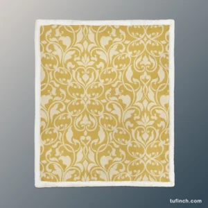 Elegant Vintage Damask Design Sherpa Fleece Blanket 1