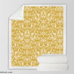 Elegant Vintage Damask Design Sherpa Fleece Blanket