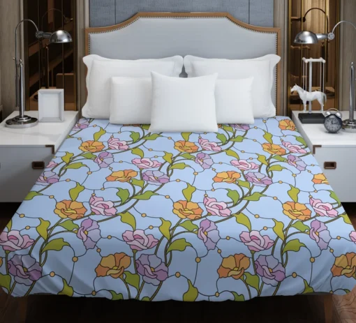 Elegant Vintage Vine Style Floral Duvet Cover