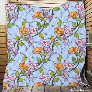 Elegant Vintage Vine Style Floral Quilt Blanket