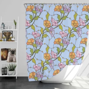 Elegant Vintage Vine Style Floral Shower Curtain