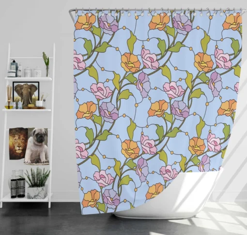 Elegant Vintage Vine Style Floral Shower Curtain