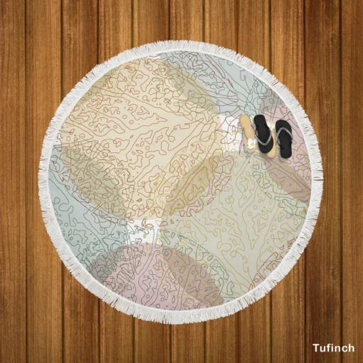 Elegant Watercolor Design Round Beach Towel