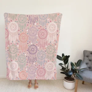 Engraved Hand Drawn Boho Pattern Design Fleece Blanket