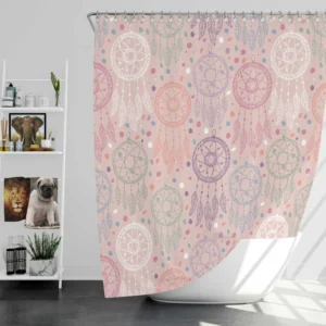 Engraved Hand Drawn Boho Pattern Design Shower Curtain