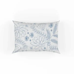 Engraved Hand-Drawn Botanical Pattern Design Pillow Case