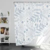 Engraved Hand-Drawn Botanical Pattern Design Shower Curtain