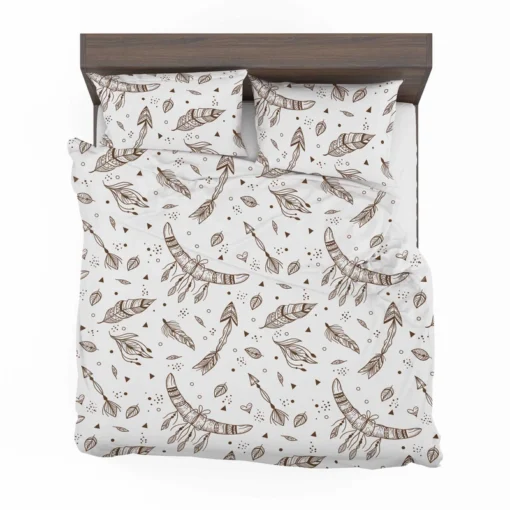 Engraving Hand Drawn Boho Pattern Design Bedding Set 1