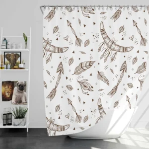 Engraving Hand Drawn Boho Pattern Design Shower Curtain