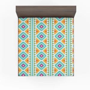 Ethnic Abstract Ikat Art Fitted Sheet