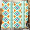 Ethnic Abstract Ikat Art Quilt Blanket