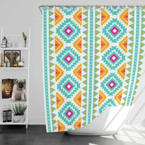 Ethnic Abstract Ikat Art Shower Curtain