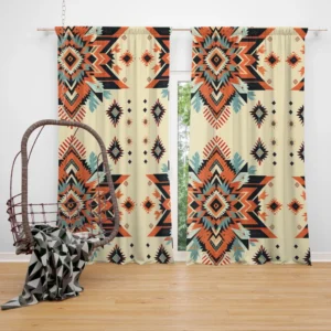 Ethnic Abstract Tribal Design Curtain