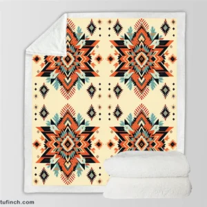 Ethnic Abstract Tribal Design Sherpa Fleece Blanket