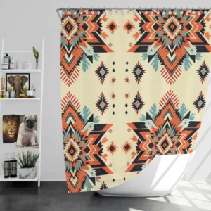 Ethnic Abstract Tribal Design Shower Curtain