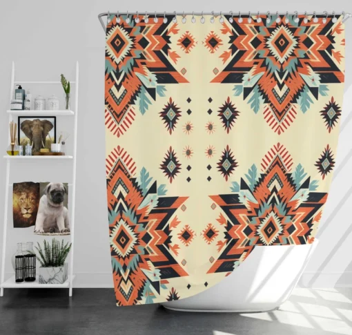 Ethnic Abstract Tribal Design Shower Curtain