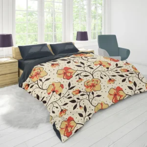 Ethnic Art Blossom Floral Pattern Duvet Cover 1